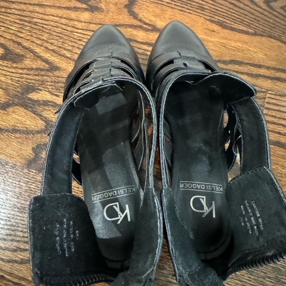 Black wedge straps booties. Kelsi Dagger. New - Picture 2 of 5